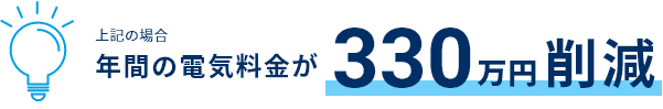 年間の電気料金が330万円削減